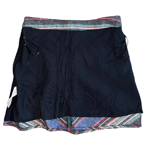 Free People Yours Truly Vintage Red Chevron Stripe Western Linen Mini Skirt 0 XS - Picture 7 of 14